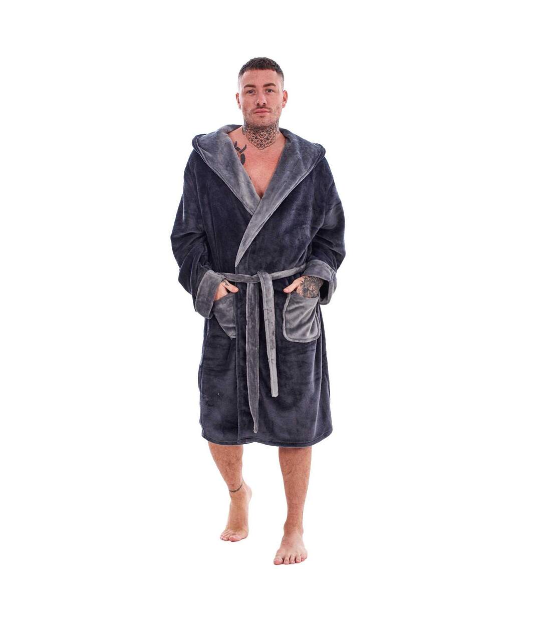 Robe De Chambre Homme Charbon Gris Keanu-4