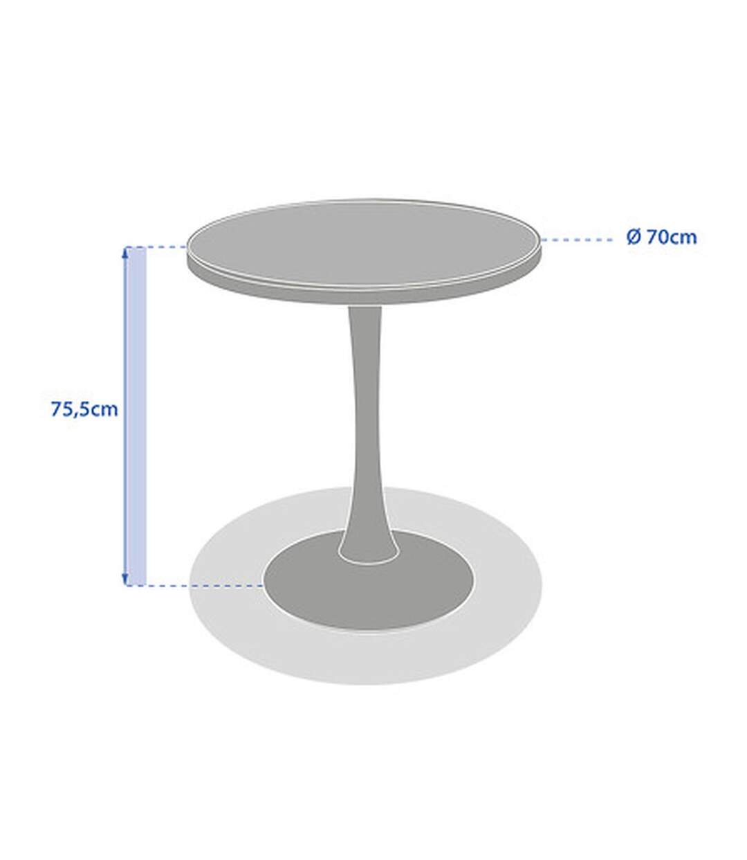 Table de jardin bistro ronde en aluminium effet bois 2 places OVIALON - Lin et argile-3