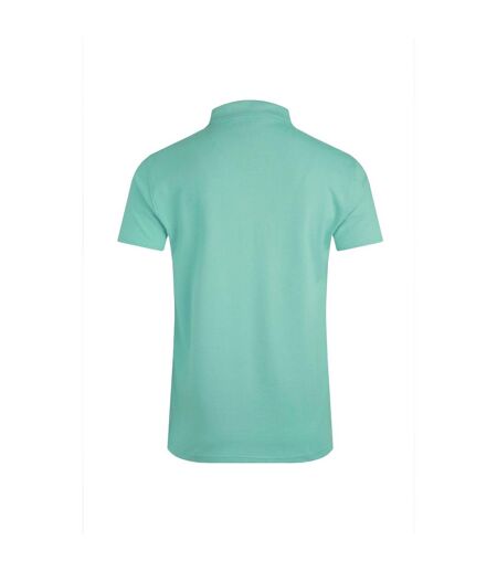 Mens miles pique organic polo shirt aqua marine Weird Fish