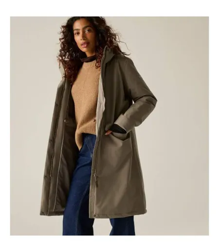 Veste Imperméable Longue Motif/style Imprimé Léopard Sur L'intérieur Ramona Femme Beige Marron Regatta
