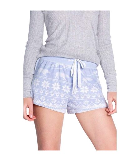 Short De Pyjama Motif/style Flocon De Neige Femme Bleu Clair PJ Salvage