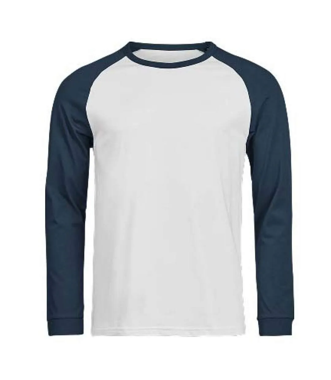 T-shirt Manches Longues Motif/style Balle De Baseball Unlabeled Homme Blanc Bleu Foncé Tee Jays-1