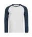 T-shirt Manches Longues Motif/style Balle De Baseball Unlabeled Homme Blanc Bleu Foncé Tee Jays-1