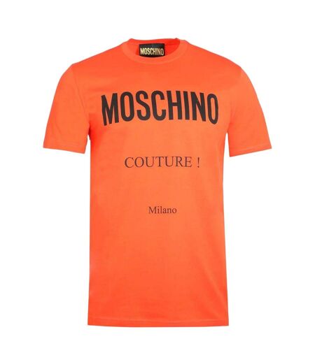 T-shirt Motif Logo Couture Milano Adulte Orange Moschino