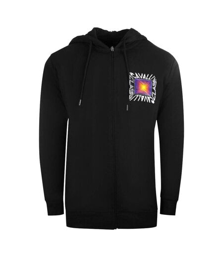 Mens Asymmetric Box Full Zip Hoodie Black Cavalli Class