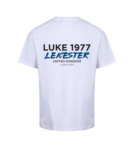 T-shirt Style Ville Leicester Homme Blanc Bleu Luke 1977