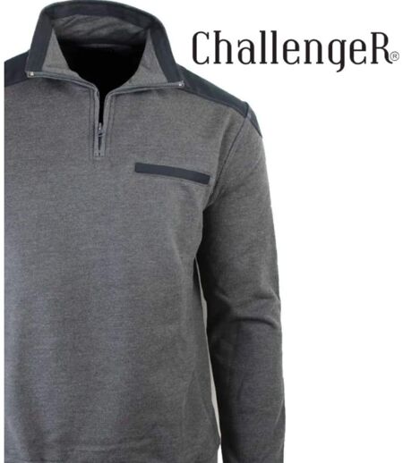 CHALLENGER BELFAST1 — Sweat col camionneur gris : le confort robuste