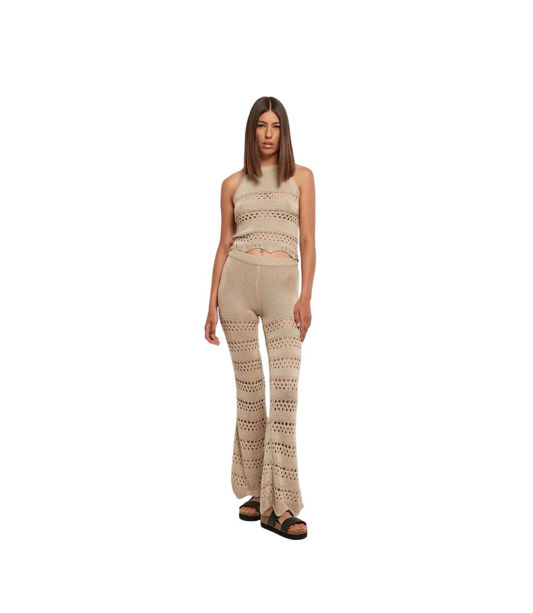 Legging Motif/style Crochet Femme Blanc Cassé Urban Classics-1