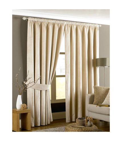 Imperial pencil pleat curtains 66 x 72 inch cream Riva Home