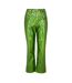 Womens/ladies Lupe Metallic Trousers Green Metallic AmyLynn-1