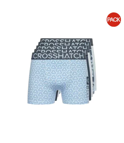 Boxers Buzzard Homme Bleu Marine Gris Bleu Crosshatch