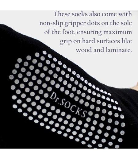 4 Pack Short Bamboo Diabetic Socks With Grips for Men and Women