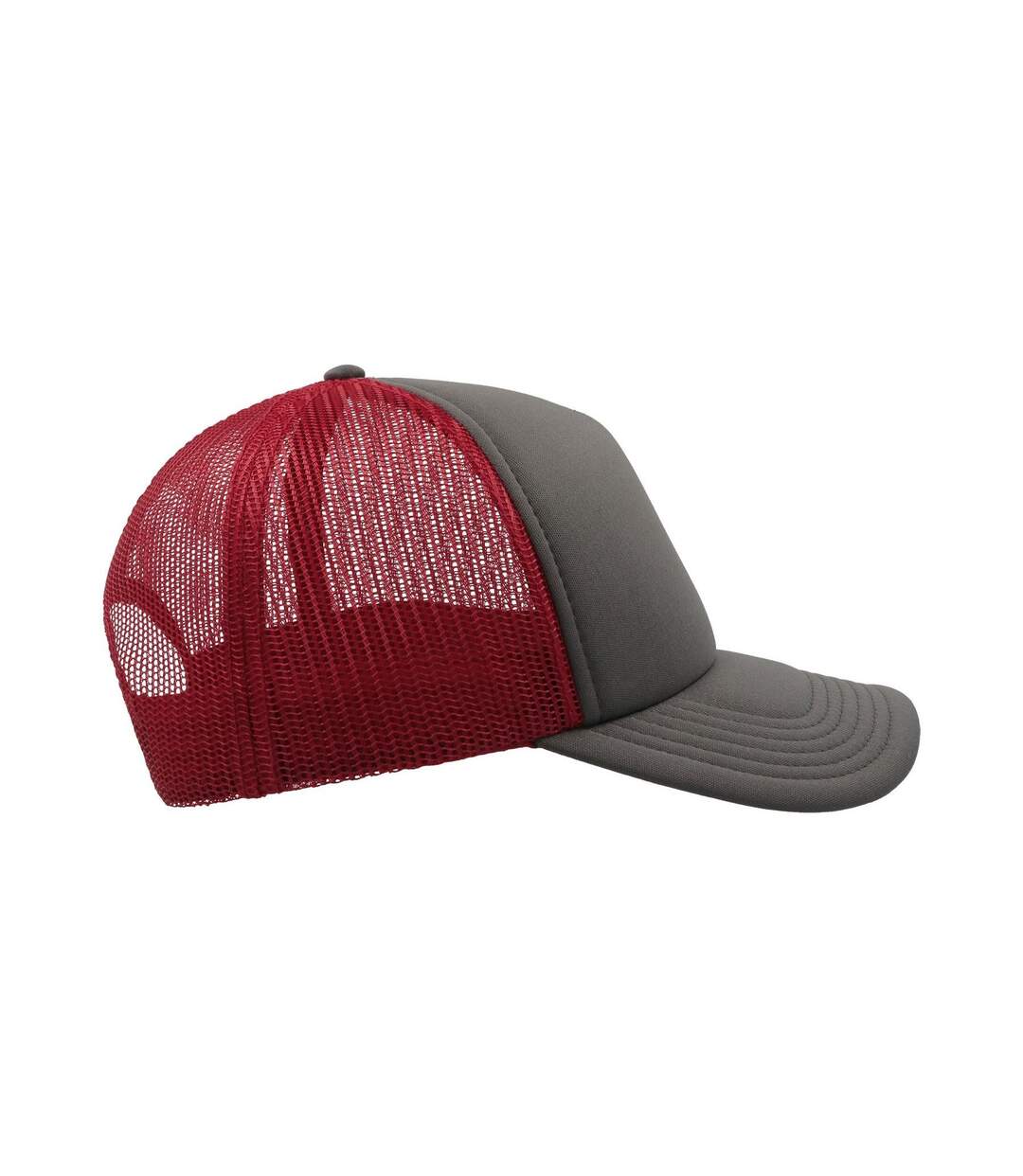 Casquette Style Trucker Rapper Mixte Gris Rouge Atlantis-4