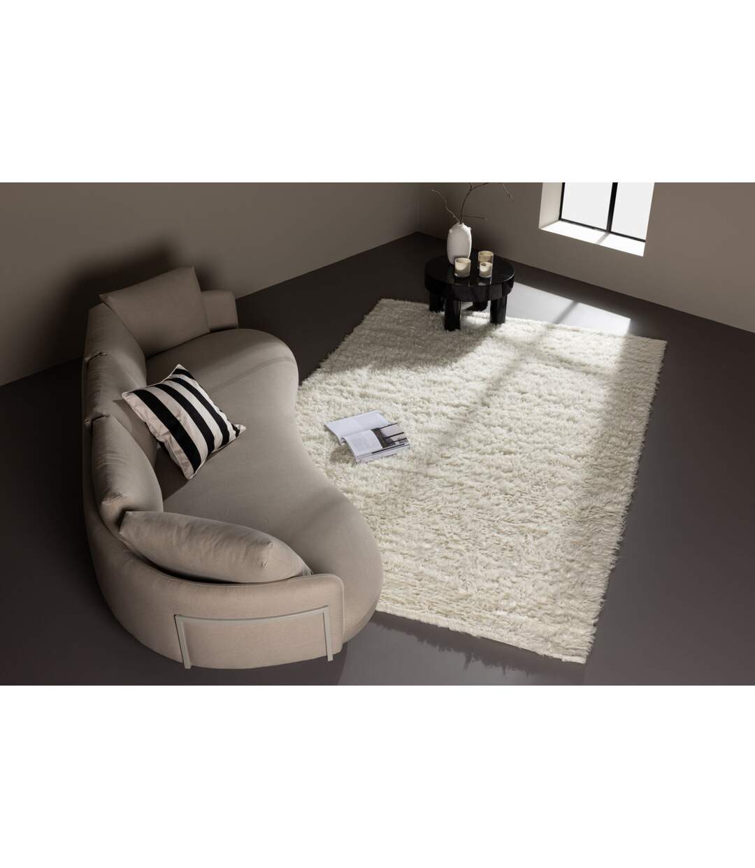 Tapis Rectangulaire en Laine Leiko 160x230cm Naturel-5