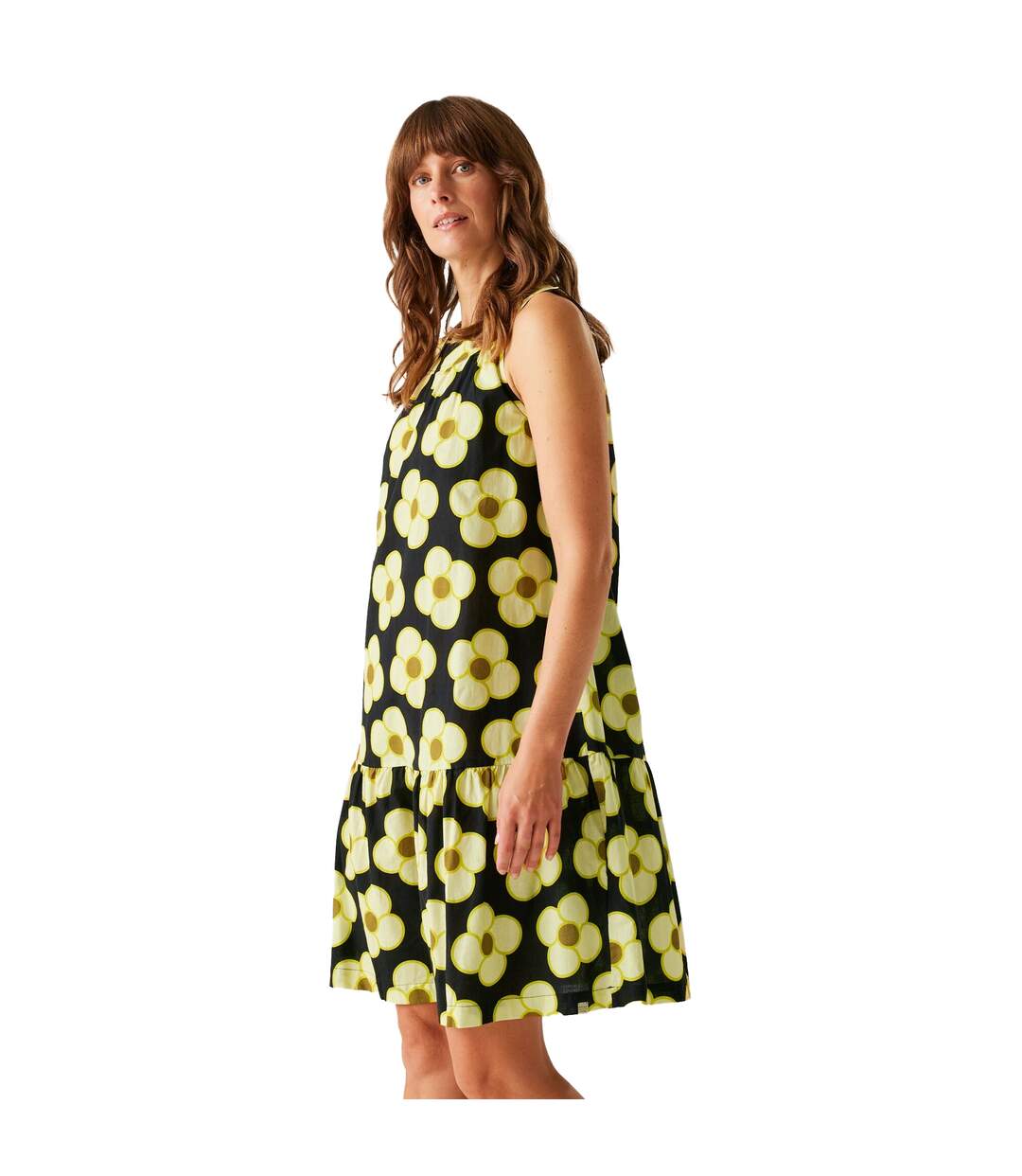 Womens/ladies Orla Kiely Ii Spinning Flower Sleeveless Summer Dress Black Regatta-1