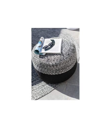 Pouf Rond Design Miami 50cm Noir & Blanc