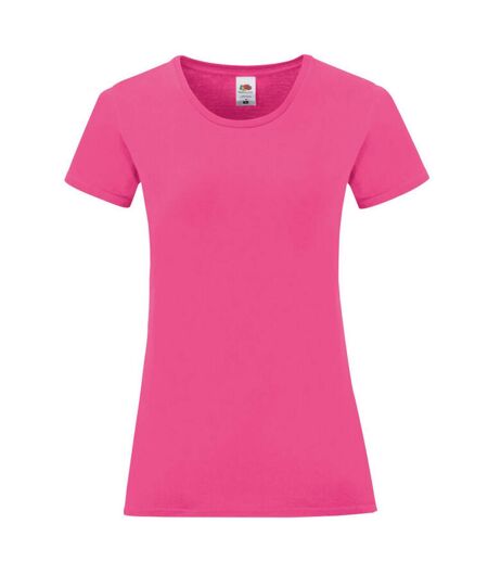 T-shirt iconic femme fuchsia Fruit of the Loom