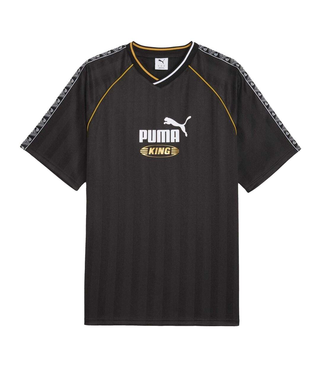 Mens King V Neck T-shirt  Black Puma-2