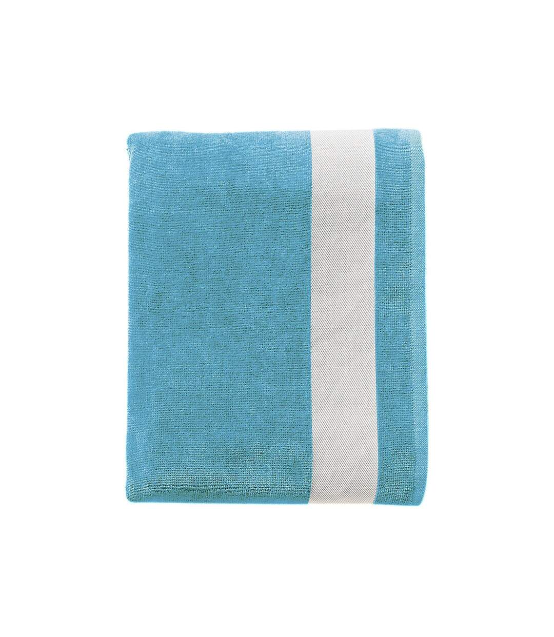 Drap de plage ou drap de bain - 89006 - bleu turquoise - coton velours-2