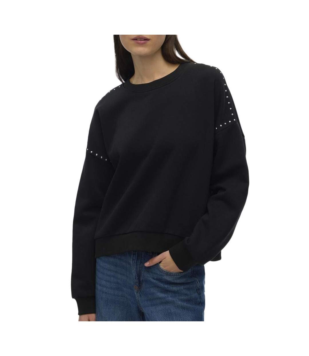 Pull noir/argent femme vero moda lotte-1