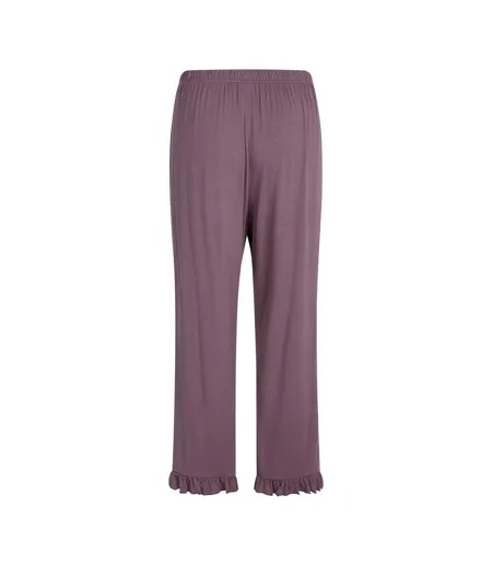 Womens/ladies Jasmin Plain Ruffle Hem Pyjama Bottoms Purple CCDK Copenhagen