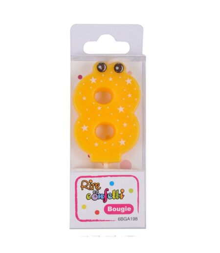 Bougie d'Anniversaire Chiffre 8 5cm Jaune