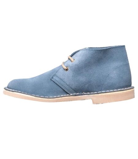 Bottines en cuir suédé femme bleu denim Roamers