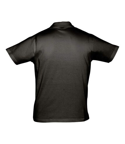 SOLS Mens Prescott Jersey Short Sleeve Polo Shirt (Deep Black)