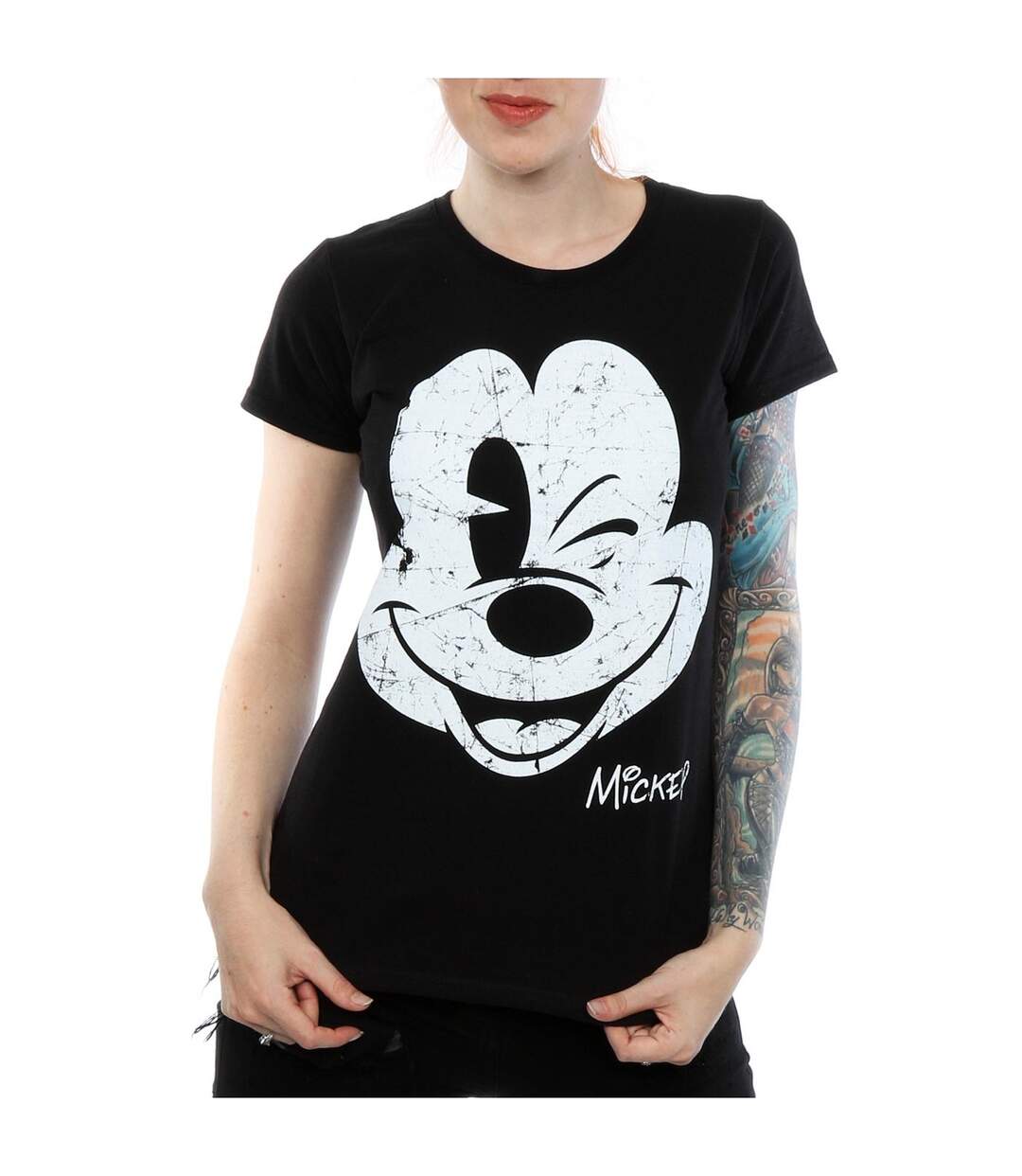 Disney T-shirt en coton à face dégradée Mickey Mouse Femme/Ladies (Noir) - UTBI30925-3