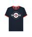 Mens Ss25 Ringer Logo T-shirt Navy Red Lambretta-1