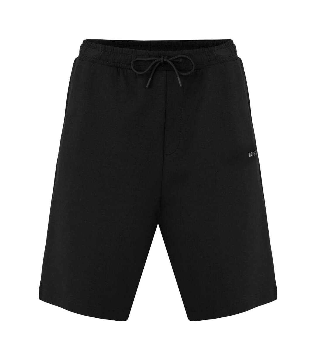 Mens Drawstring Waist Sweat Shorts Black Boss-2