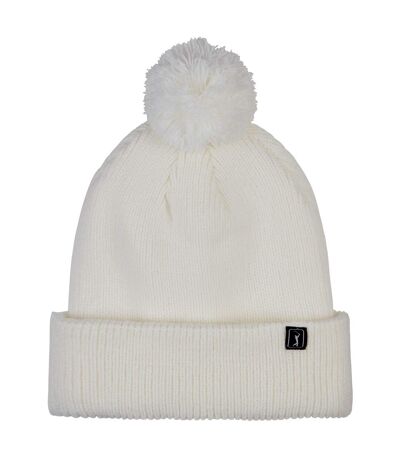 Golf unisex adult pom pom beanie bright white PGA Tour