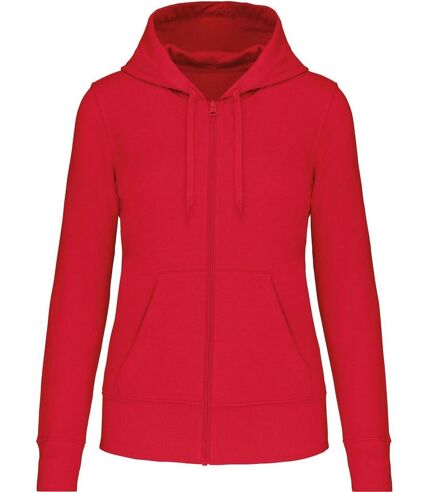 Sweat à capuche zippé écoresponsable - femme - K4031 - rouge