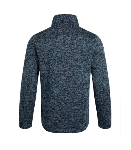 Mens seataller knitted recycled polyester button neck fleece top navy Weird Fish