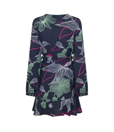 Robe Portefeuille Motif/style Floral Jane Femme Noir Vero Moda