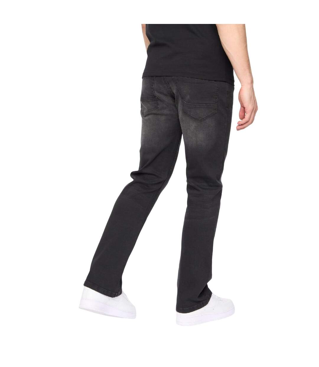 Mens Winsbury Bootcut Jeans Black Crosshatch-3