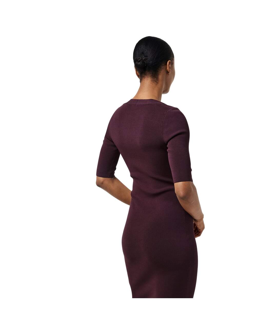 Robe Mi-longue Manches ¾ Fezanin Femme Rouge Boss-4