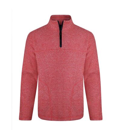 Mens Laramie Snow Marl Quarter Zip Fleece Tango Red Weird Fish