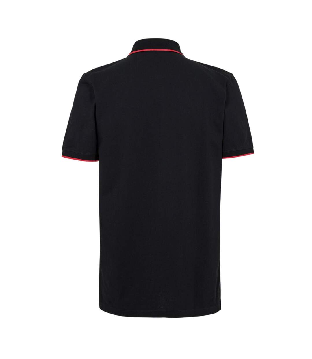 Mens Logo Ribbed Polo Shirt Black Hugo-3