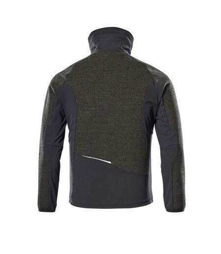 Mens Advanced Knitted Full Zip Jacket Moss Green Black Mascot