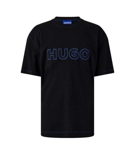 Mens Embroidered Logo Stitched T-shirt Black Hugo