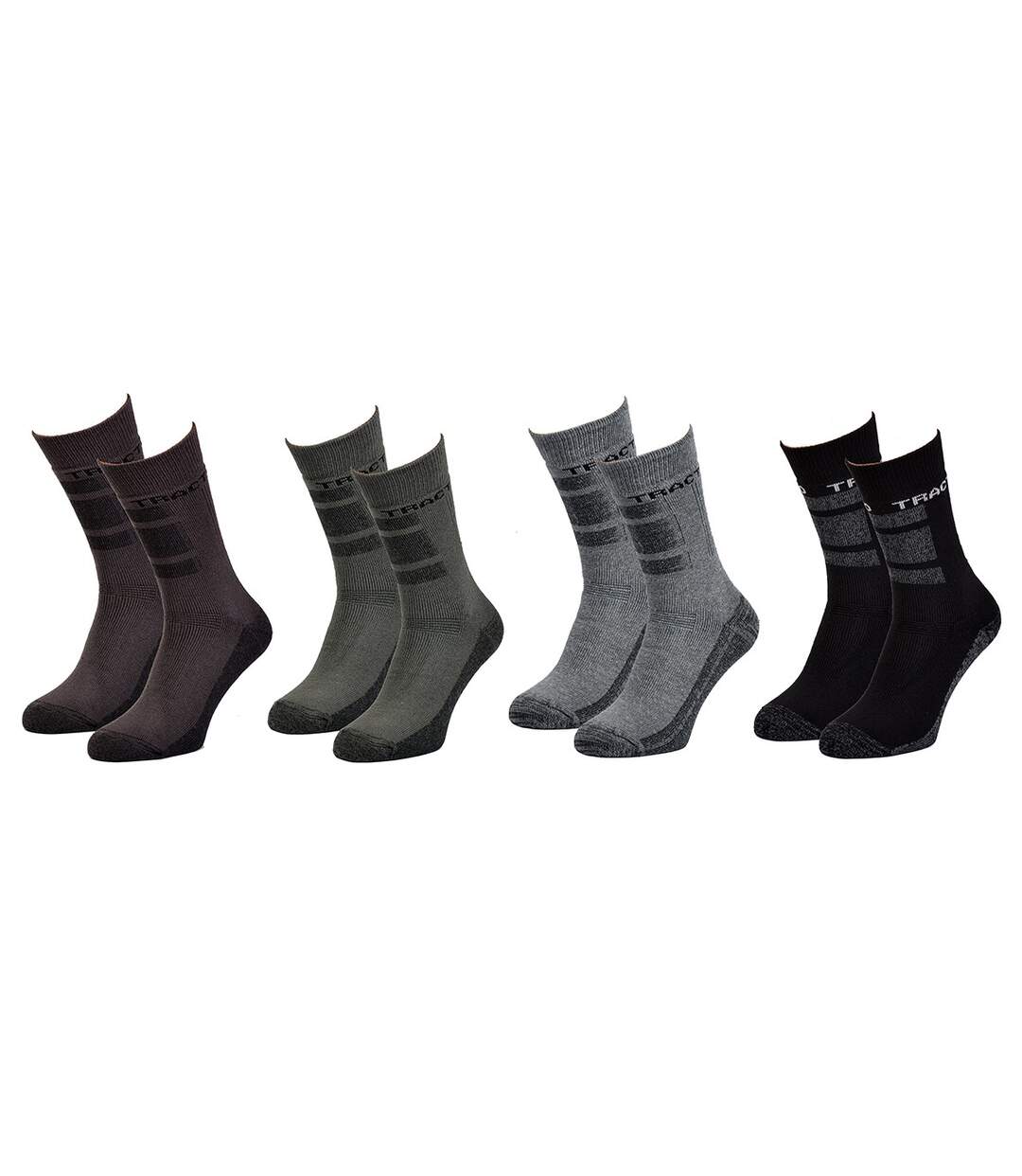 Chaussettes de Travail TRACTO pour Homme Résistance et Qualité Pro Pack de 4 TRACTO Couleurs-1