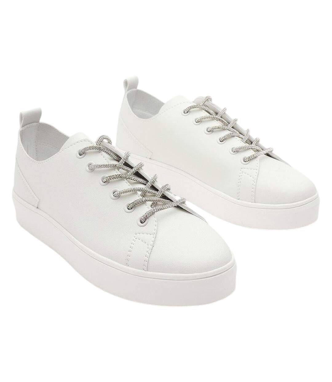 Womens/ladies Lace Detail Trainers White Where´s That From-3