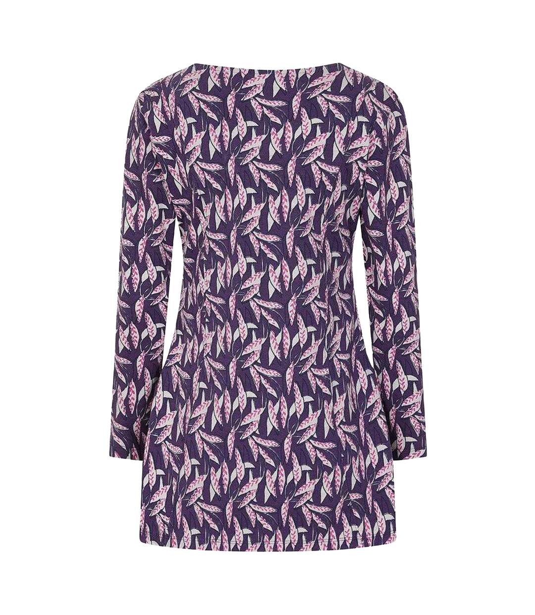 Tunique Motif/style Orge Femme Violet Lazy Jacks-2