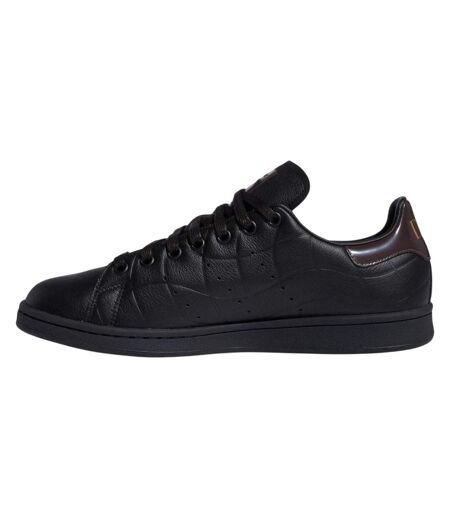 Mens Stan Smith Leather Flat Trainers Black Adidas