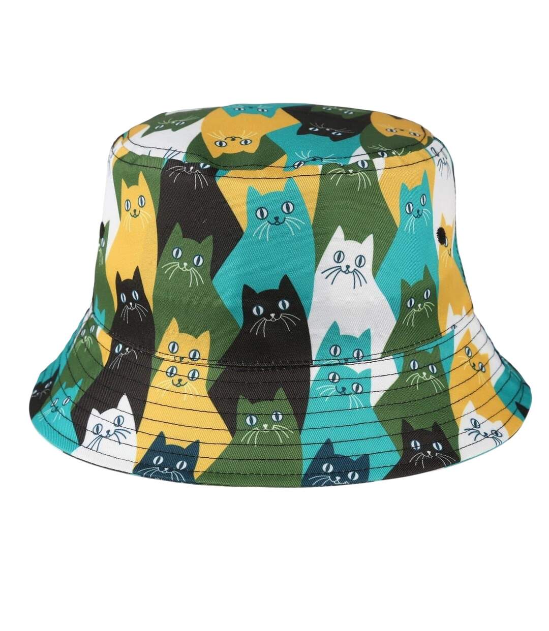 Unisex Adult Cats Bucket Hat Multicoloured Multicoloured Spiral-2