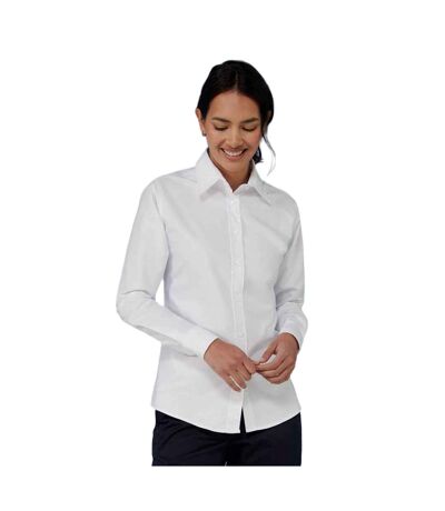 Henbury Womens/Ladies Oxford Classic Long-Sleeved Formal Shirt (White) - UTPC6032