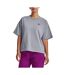 Womens/ladies Logo Heavyweight Oversized T-shirt Grey Under Armour-2