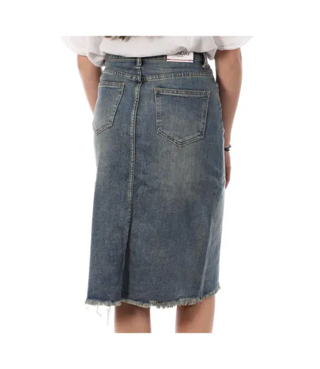 Jupe en jean bleu clair femme monday premium 392