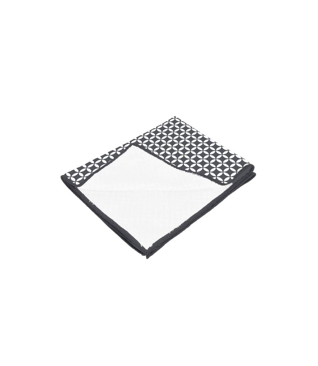 Torchon de Cuisine Geoflower 40x40cm Gris & Blanc-1